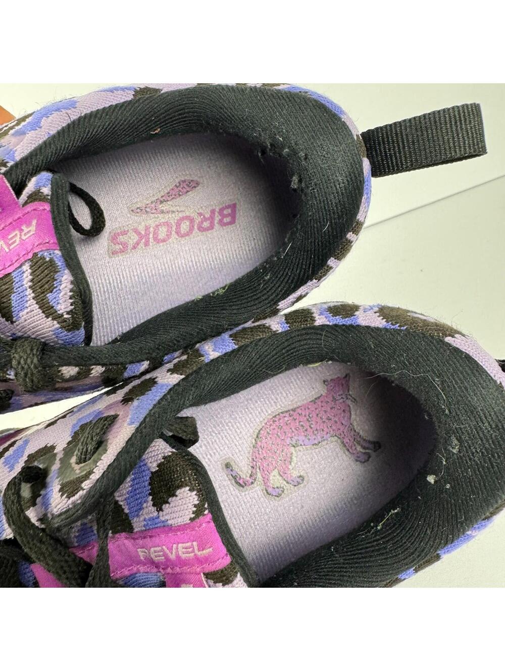 Brooks Revel 5 Purple Leopard Print Athletic Running Shoes Womens Size 10 - Picture 9 of 11
